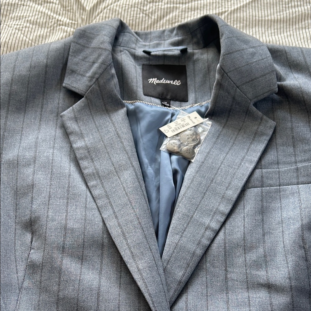 Madewell blue Pinstripe Blazer